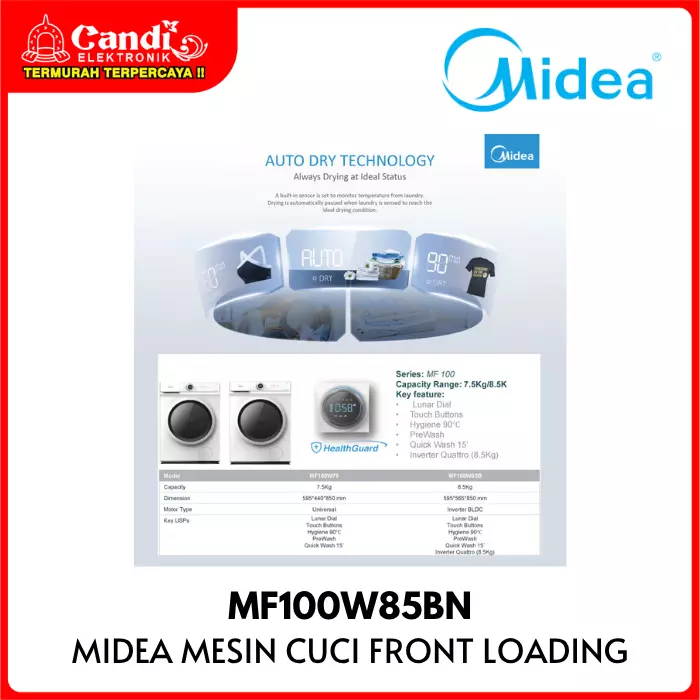 MESIN CUCI FRONT LOAD MIDEA