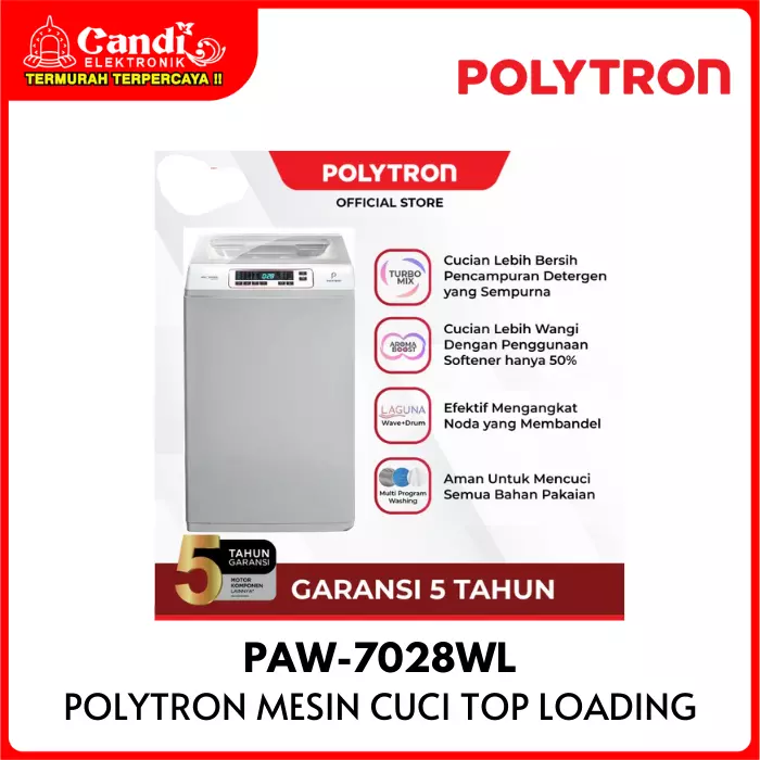 Mesin Cuci Top Loading Polytron