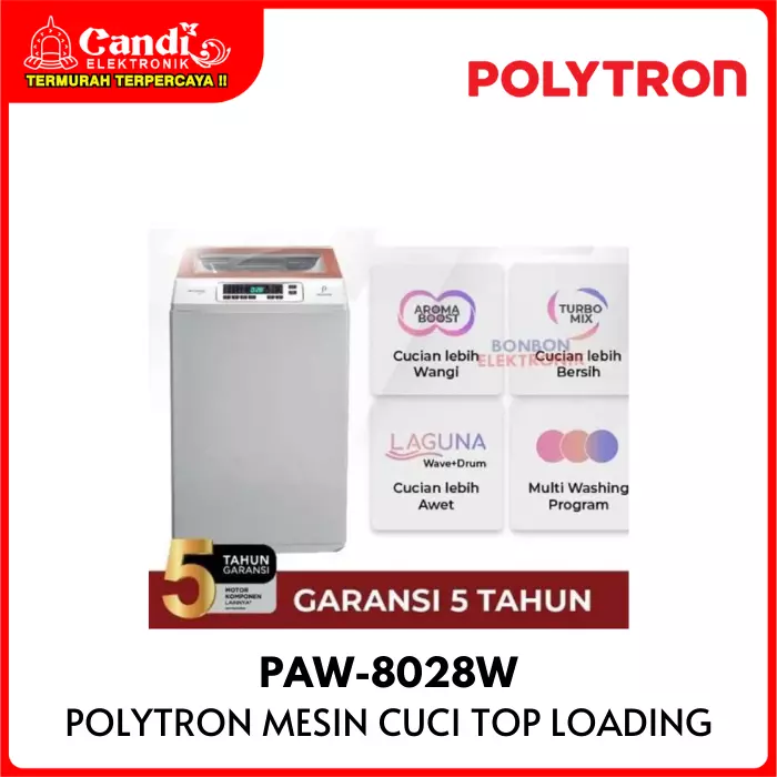 Mesin Cuci Top Loading Polytron 