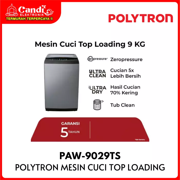 Mesin Cuci Top Loading Polytron 