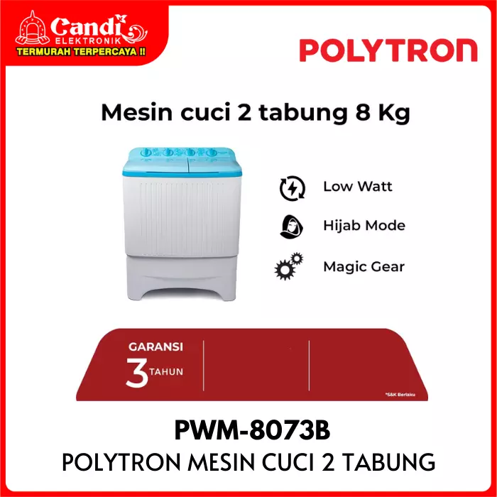 Mesin Cuci 2 Tabung Polytron